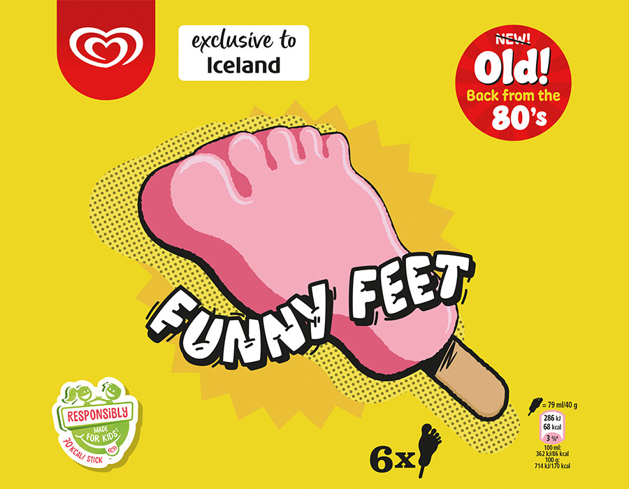 IN WITH THE OLD AND BACK FROM THE 80S FUNNY FEET ICE CREAM MAKES A