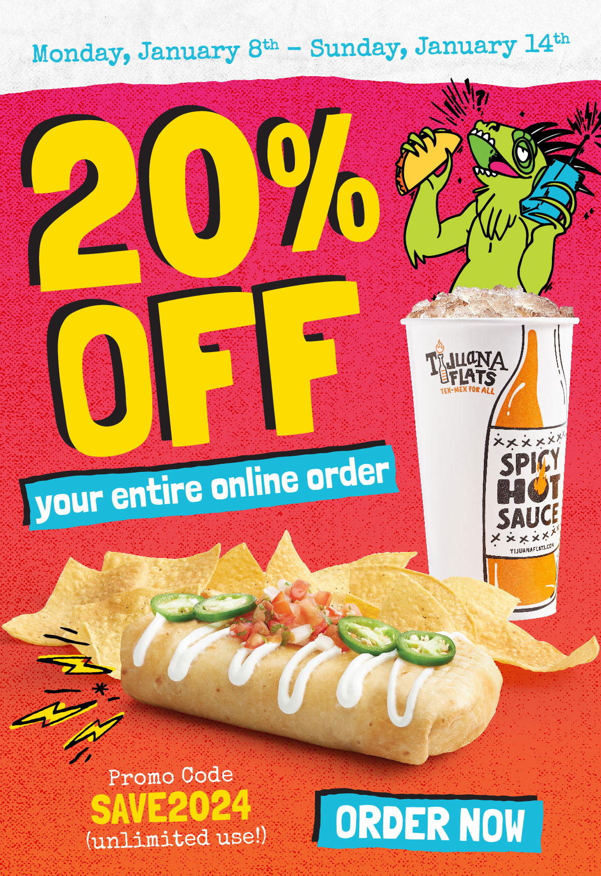 Tijuana Flats Coupons And Specials 20 Off, 7.99 Specials