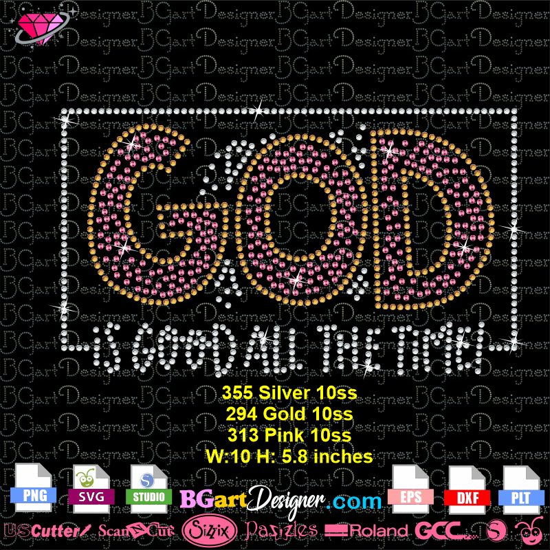 → GOD Free Rhinestone Template SVG good all the time cuttable file