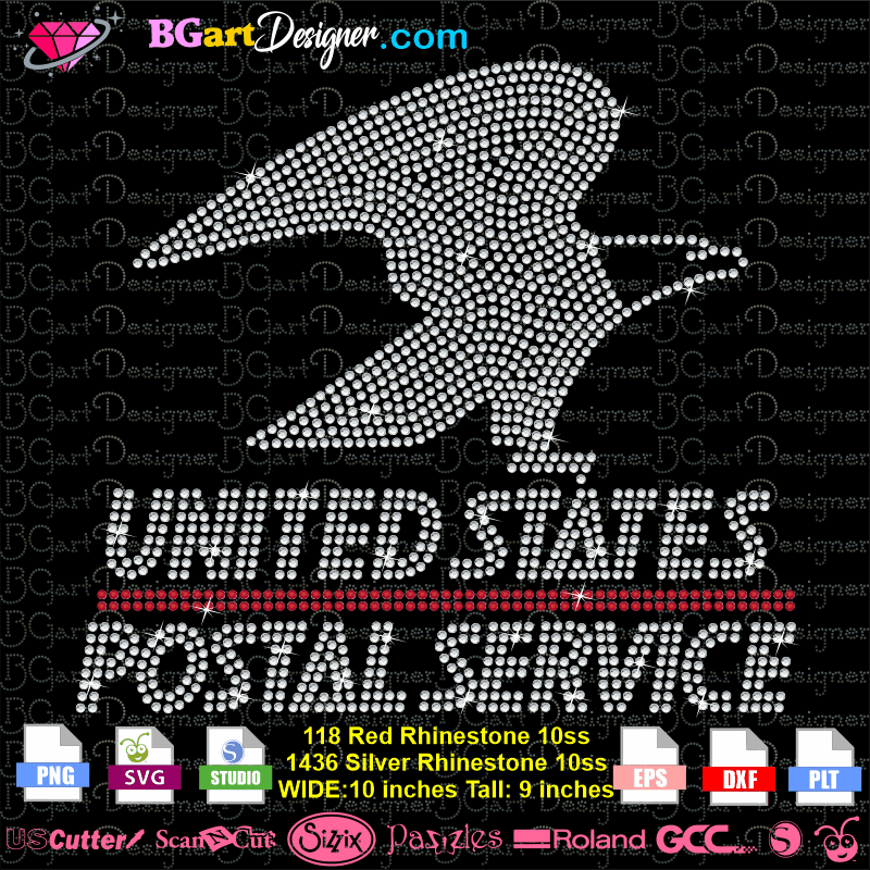 lllᐅDownload USPS Eagle Logo Rhinestone bling logos cricut silhouette