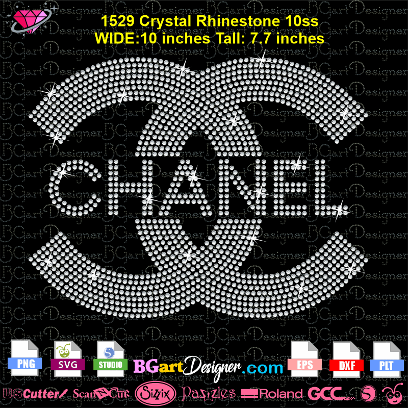 lllᐅChanel logo centered rhinestone bling logos cricut silhouette