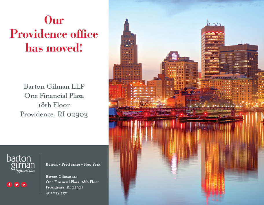 Barton Gilman's Providence office changes downtown location Barton Gilman