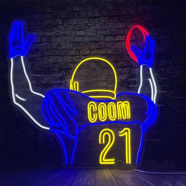 Custom Football Neon Sign Create Personalized Rugby LED Sign