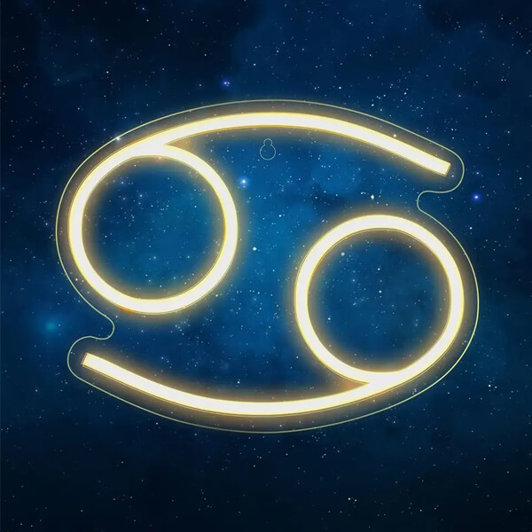 Cancer Neon Sign Zodiac Horoscope LED Lights BgNeon
