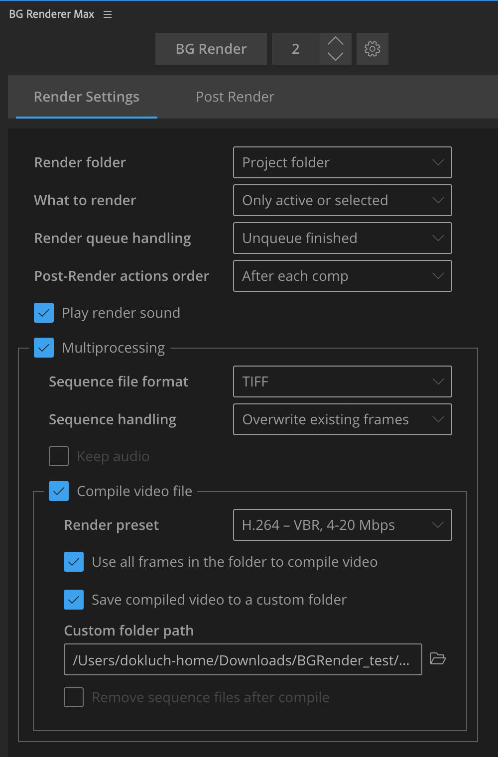 BG Renderer Max Settings