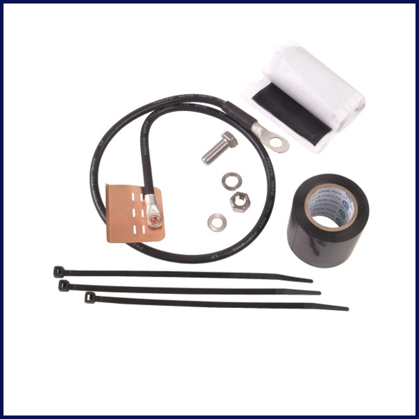 Standard Grounding Kit for 1/4 in and 3/8 in corrugated & braided coaxial cable bgsitetech