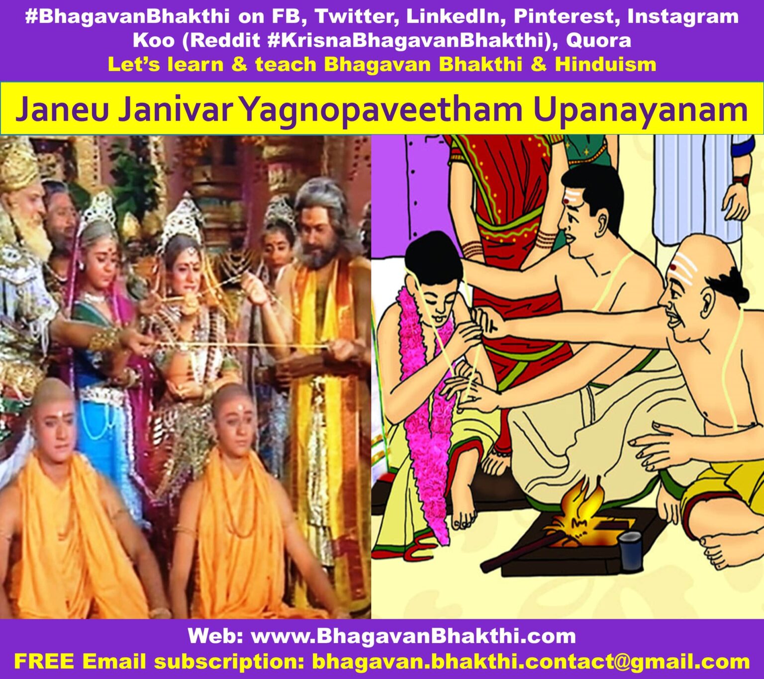 Janeu (Yagnopaveetham, Upanayana, Janivara) sacred thread information