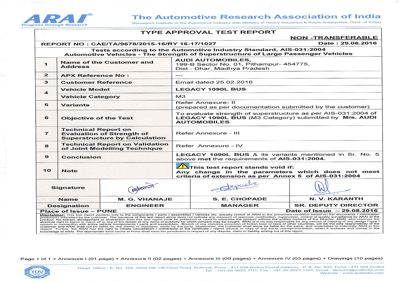 Certificate Bhagirat Brothers