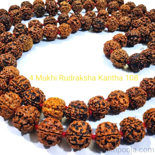 Rudraksha Kantha 108 Beads (4 Mukhi) Bhakti Pooja