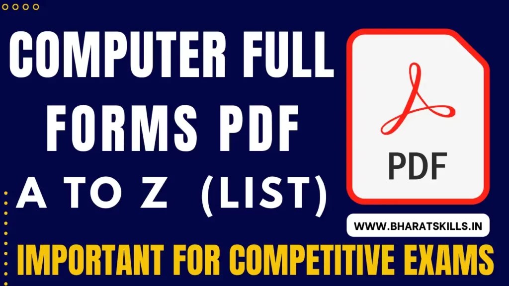 Computer Full Forms PDF [A to Z List] Download for Competition