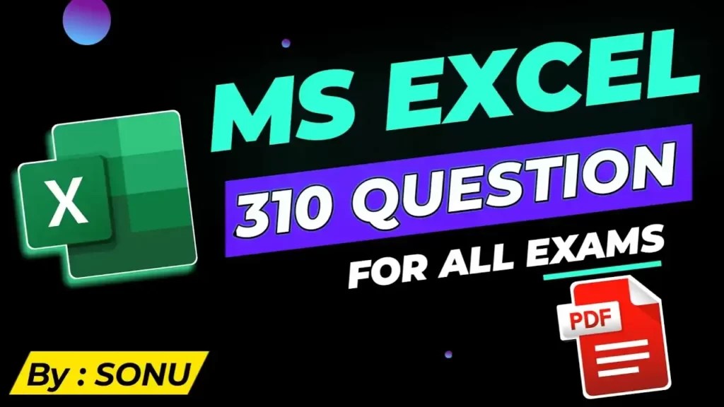 MS Excel MCQ [PDF] 300 Competitive Questions and Answers