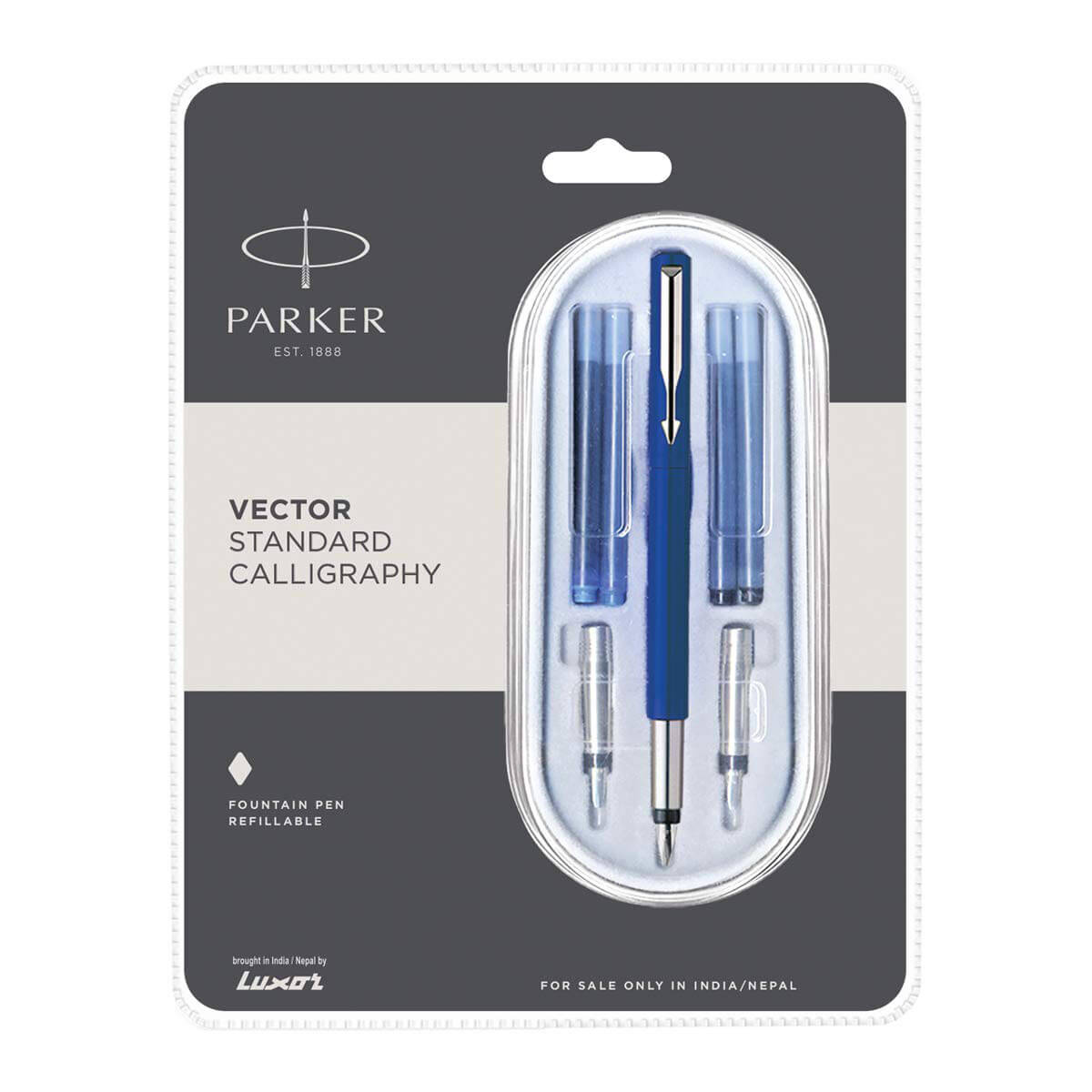 Parker Vector Standard Calligraphy CT Fountain Pen Set (Blue) Bhav Shop