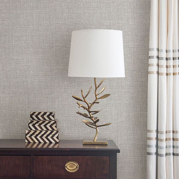 28078026 Bohemian Bling Pewter Woven Texture Wallpaper by Warner