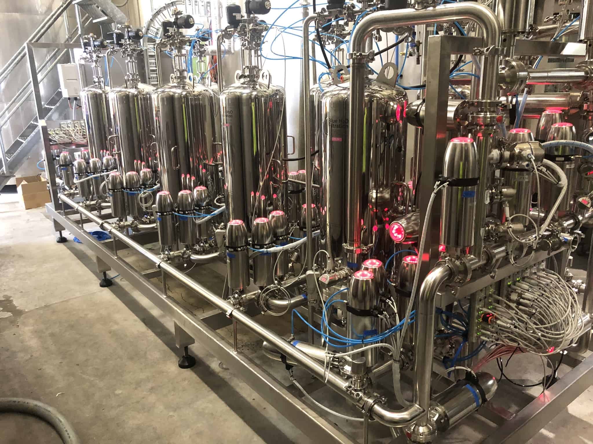 Automation of Wine Process Filtration Blue H2O Filtration