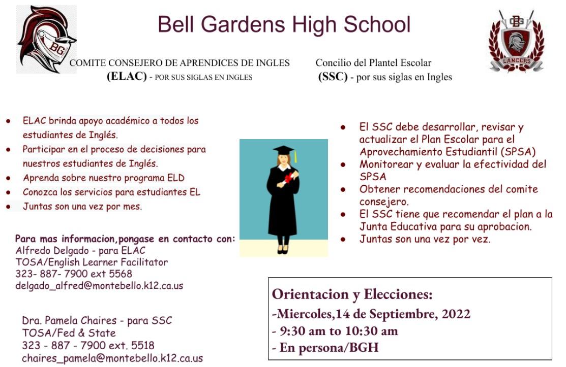 School Site Council and English Learner Advisory Committee Meeting 9/14