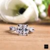 Asscher Colorless Moissanite Engagement Ring