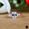 three stone ring in solid white