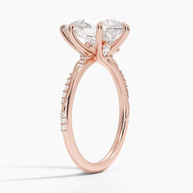 Solitaire 4 CT Pear Cut Lab Grown Diamond Engagement Ring Anniversary Ring - Image 7