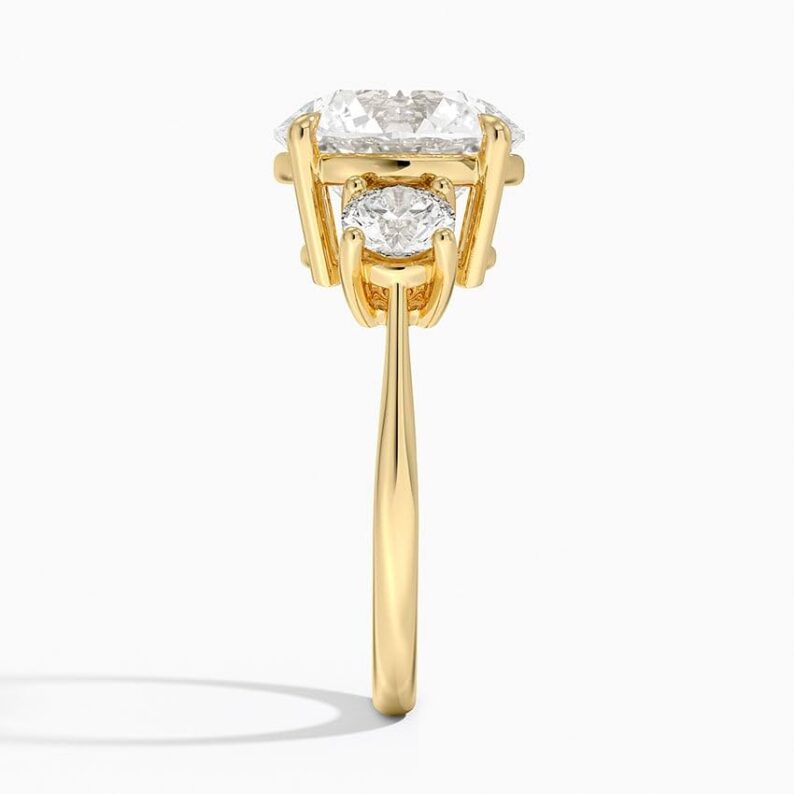 Solitaire 4 CT Round Cut Lab Grown Diamond Three Stone Engagement Ring  Anniversary Ring - Image 5