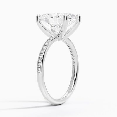 Alternative view of 4 CT Oval Cut Lab Grown Diamond Engagement Ring Solitaire Anniversary Ring