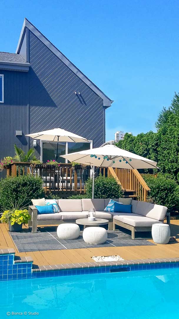 Backyard Design Pool Lounge Area, Upper Montclair, NJ