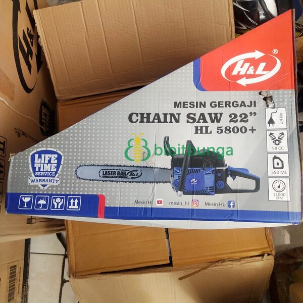 Jual Chain Saw 22 Inch Mesin Gergaji Alat Potong Kayu Dahan Pohon Chainsaw