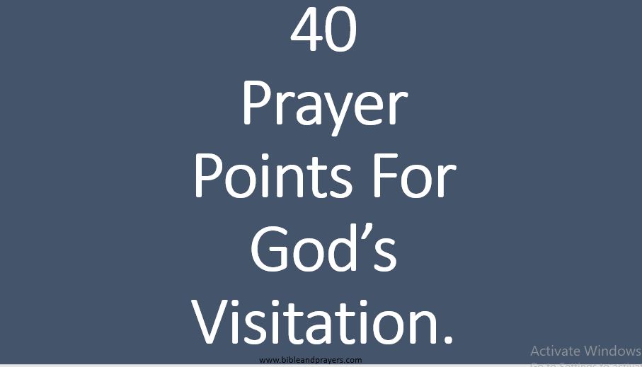 40 Prayer Points For God's