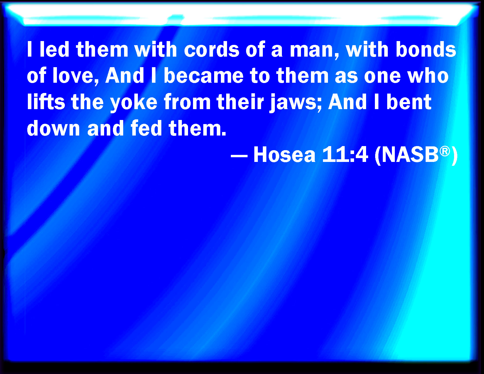 Hosea 114 I drew them with cords of a man, with bands of love and I
