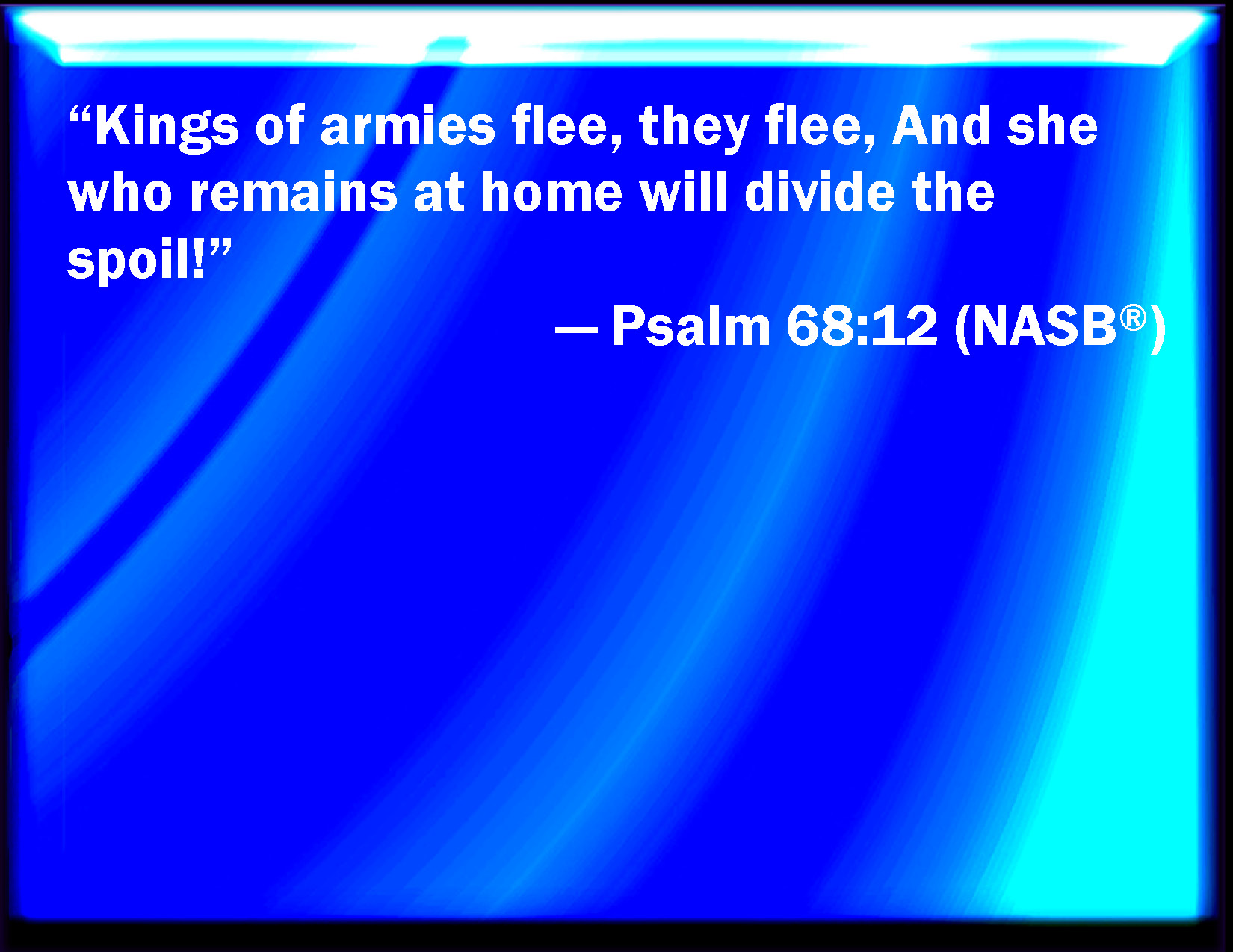 Psalm 6812 Kings of armies did flee apace and she that tarried at