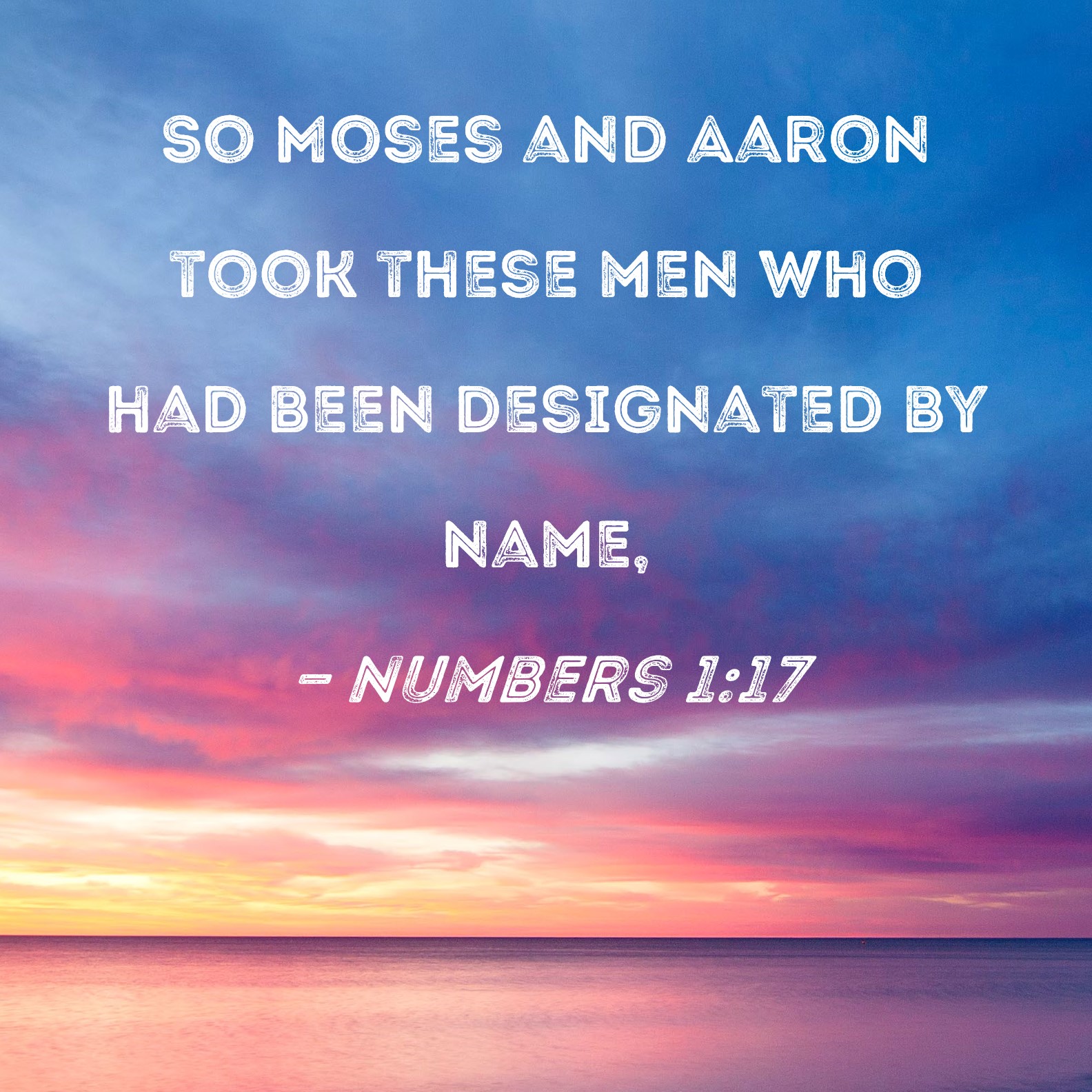 Numbers 117 So Moses and Aaron took these men who had been designated