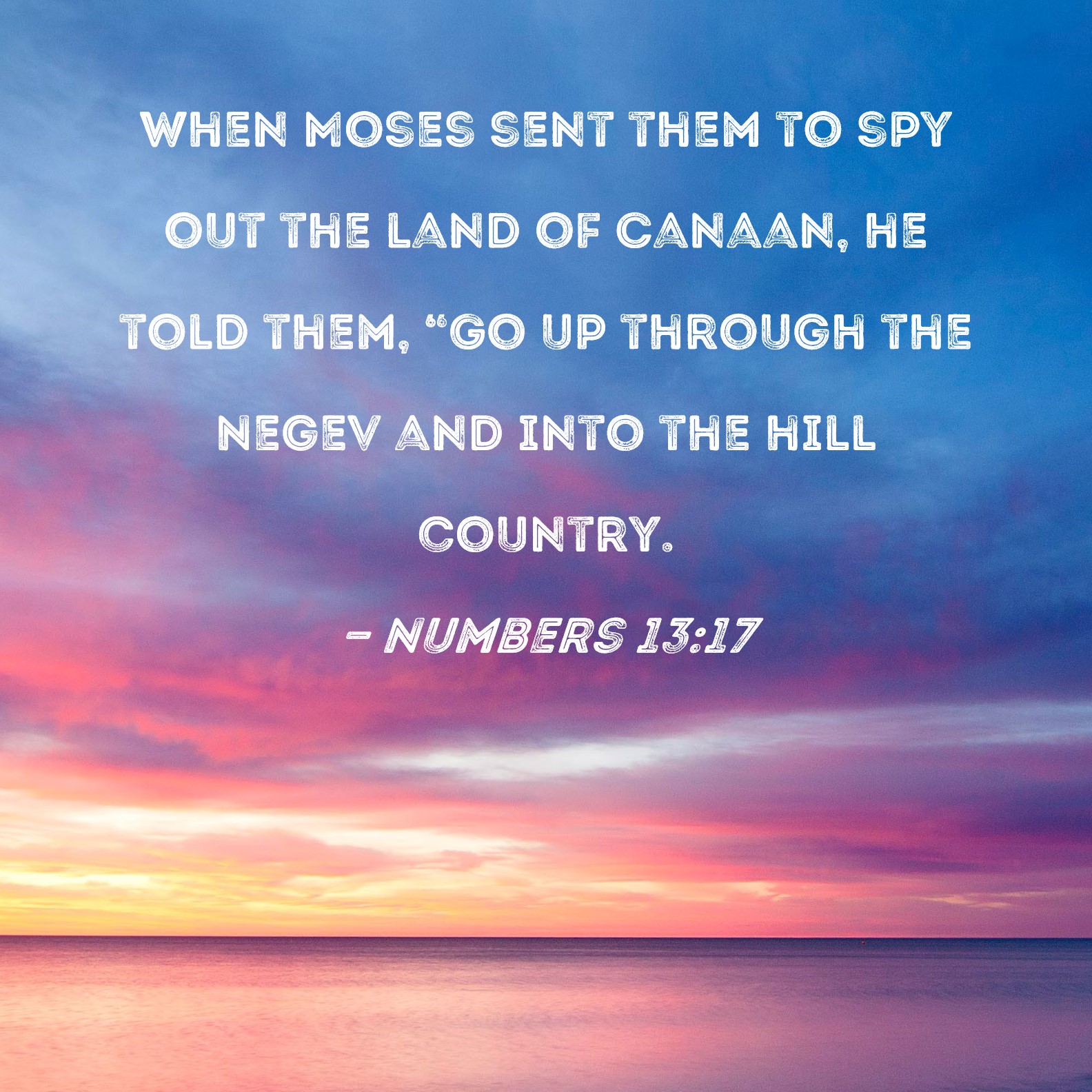 Numbers 1317 When Moses sent them to spy out the land of Canaan, he