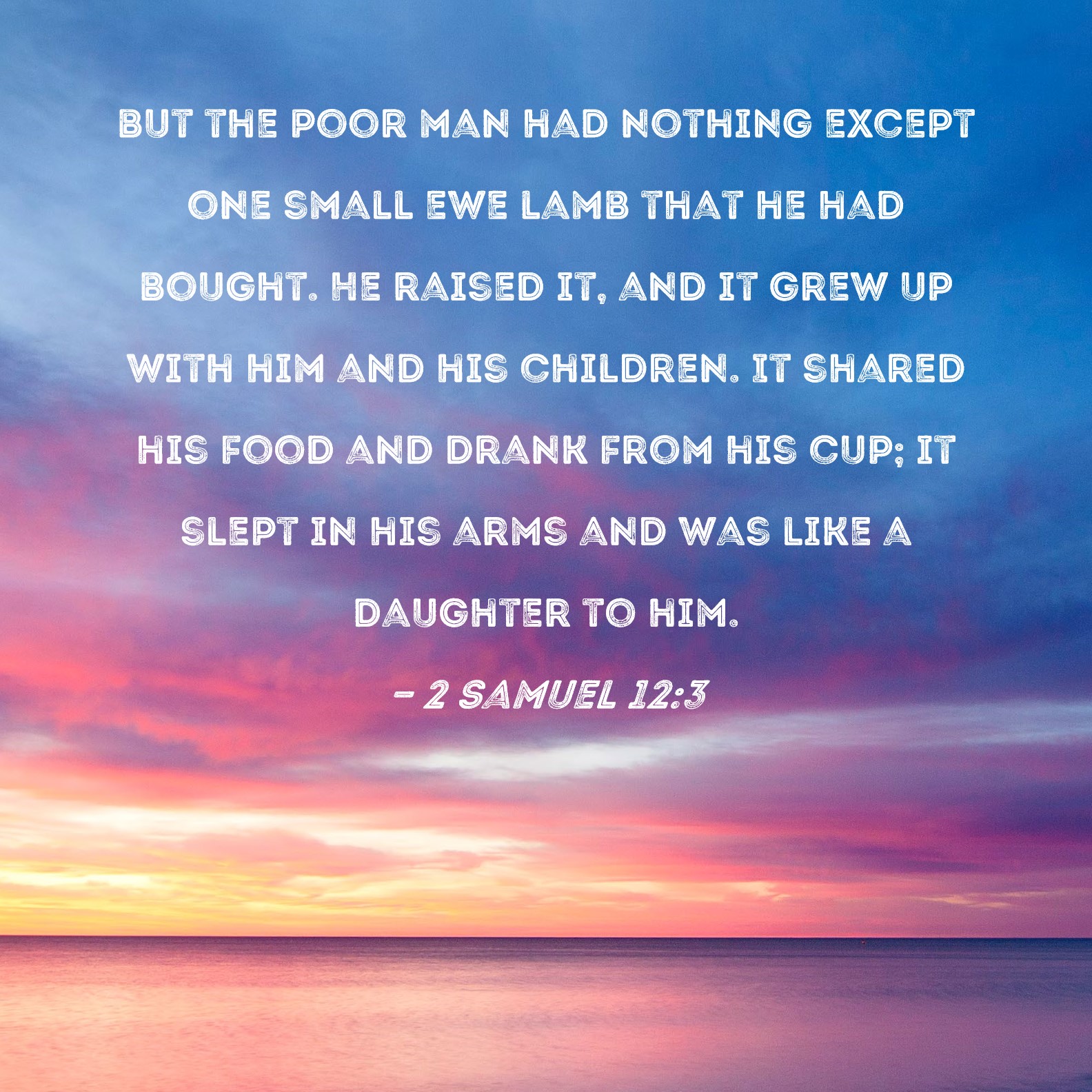 2 Samuel 123 but the poor man had nothing except one small ewe lamb