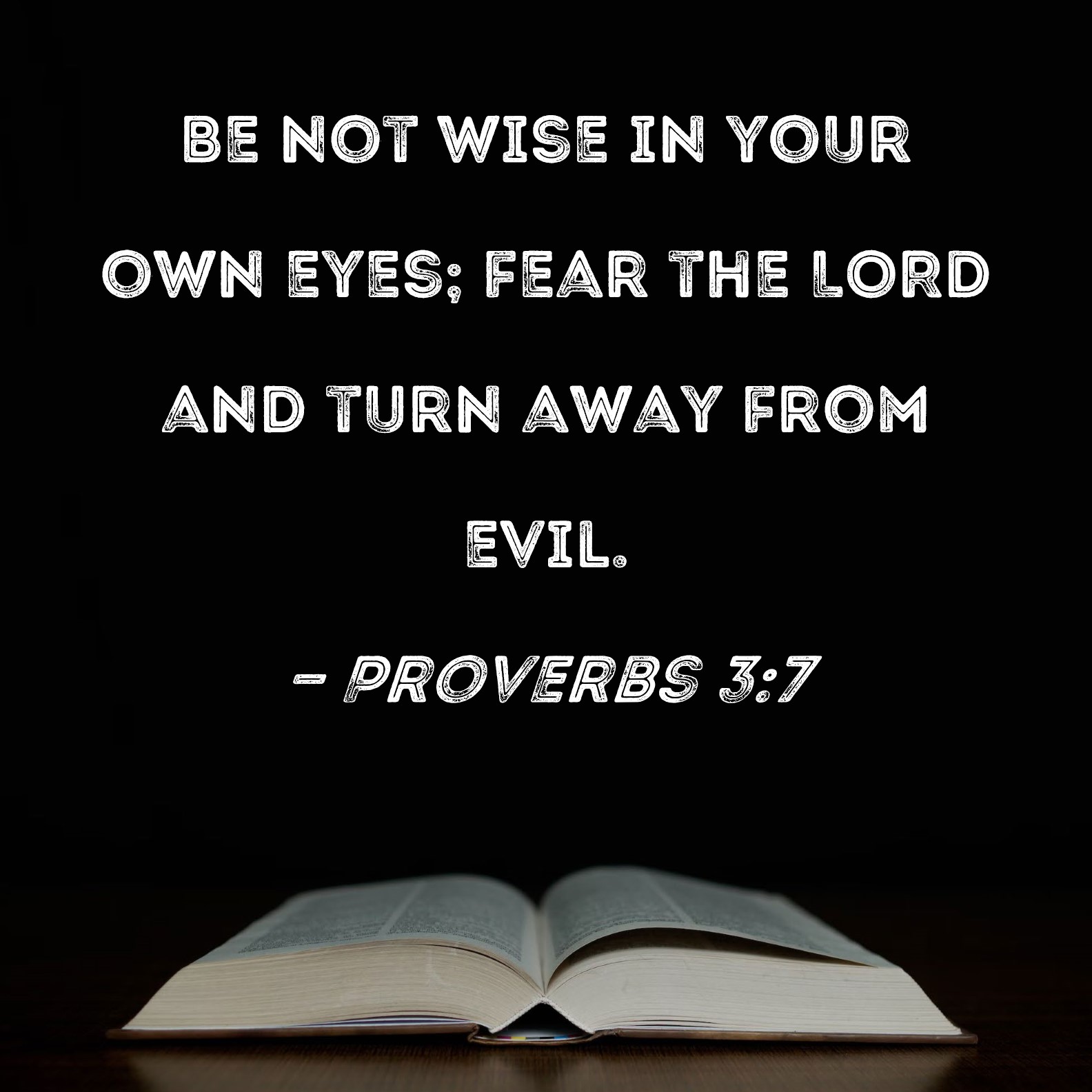 Proverbs 37 Be not wise in your own eyes; fear the LORD and turn away