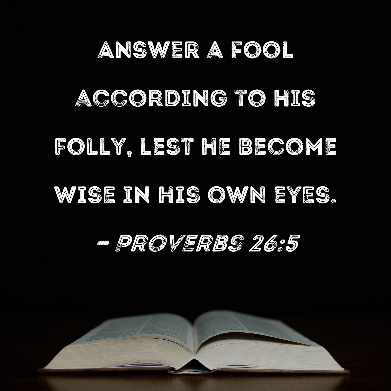 Proverbs 265 Answer a fool according to his folly, lest he wise
