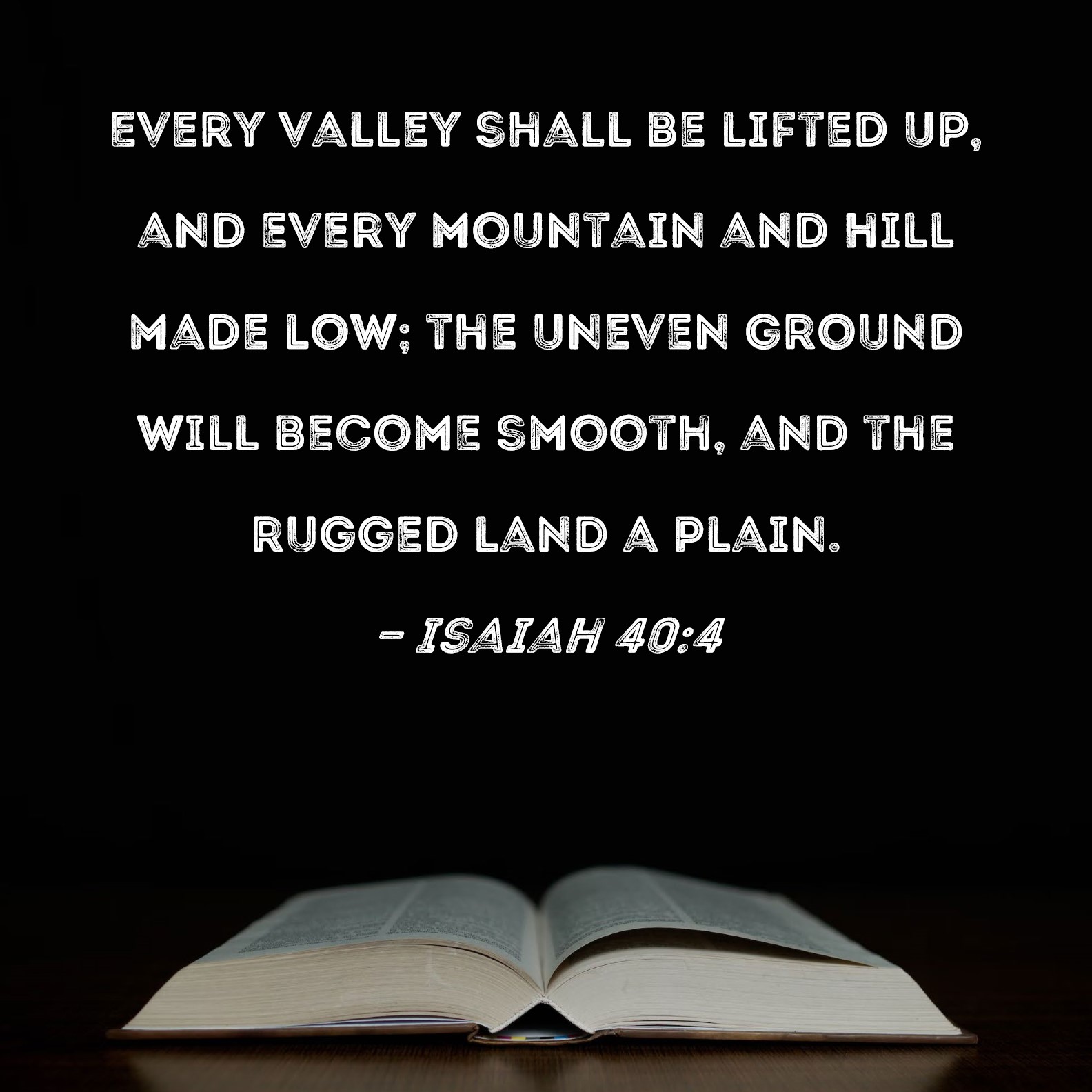 Isaiah 404 Every valley shall be lifted up, and every mountain and