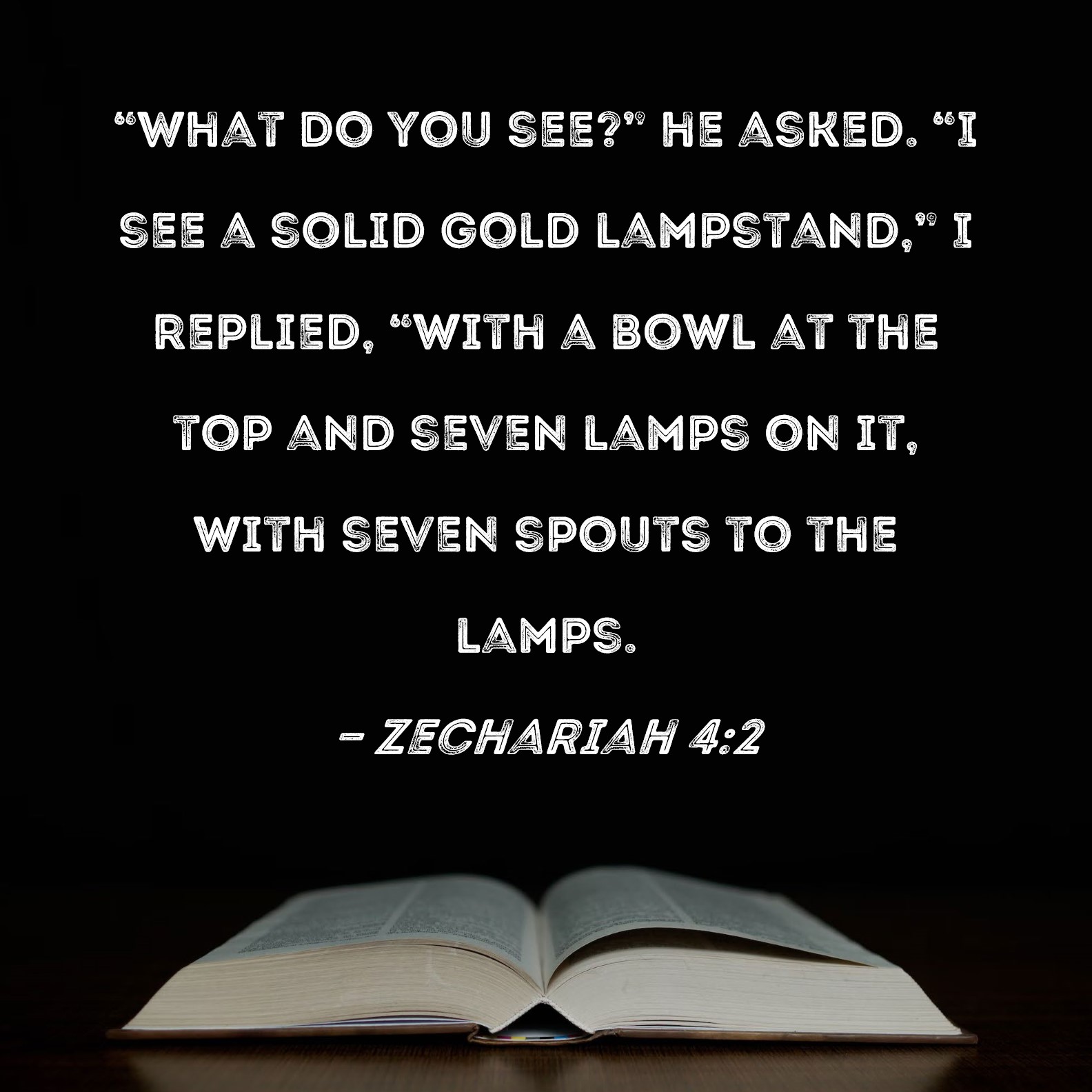 Zechariah 42 "What do you see?" he asked. "I see a solid gold