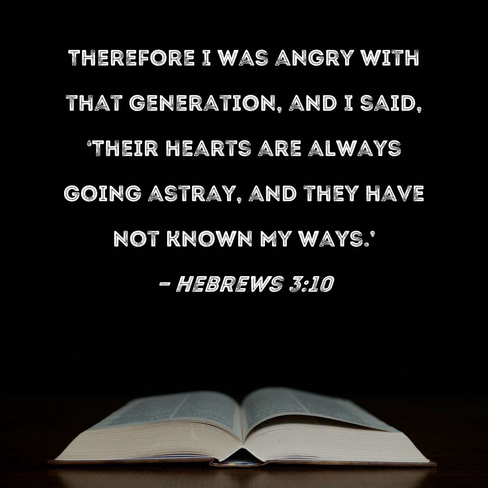 Hebrews 310 Therefore I was angry with that generation, and I said