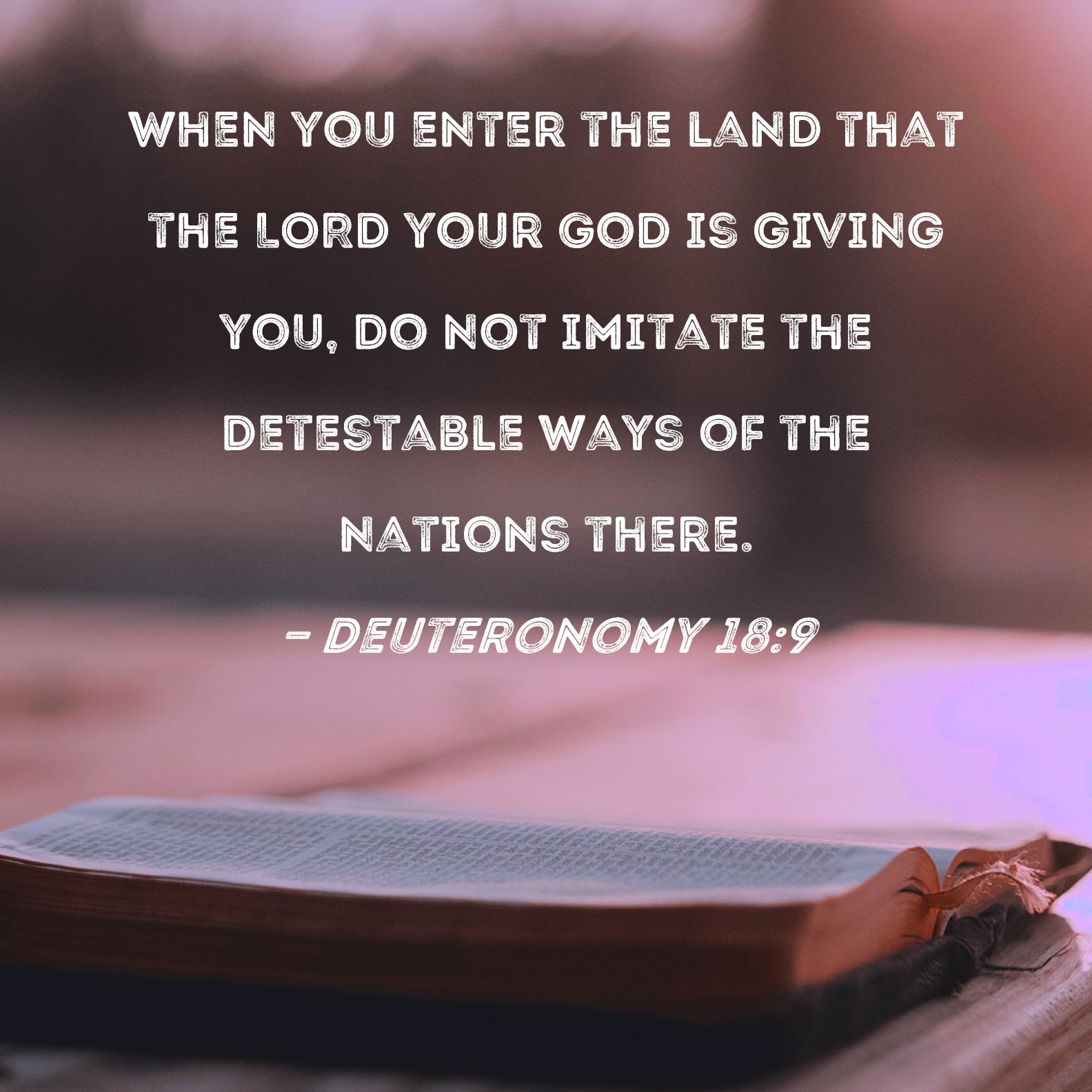 Deuteronomy 189 When you enter the land that the LORD your God is