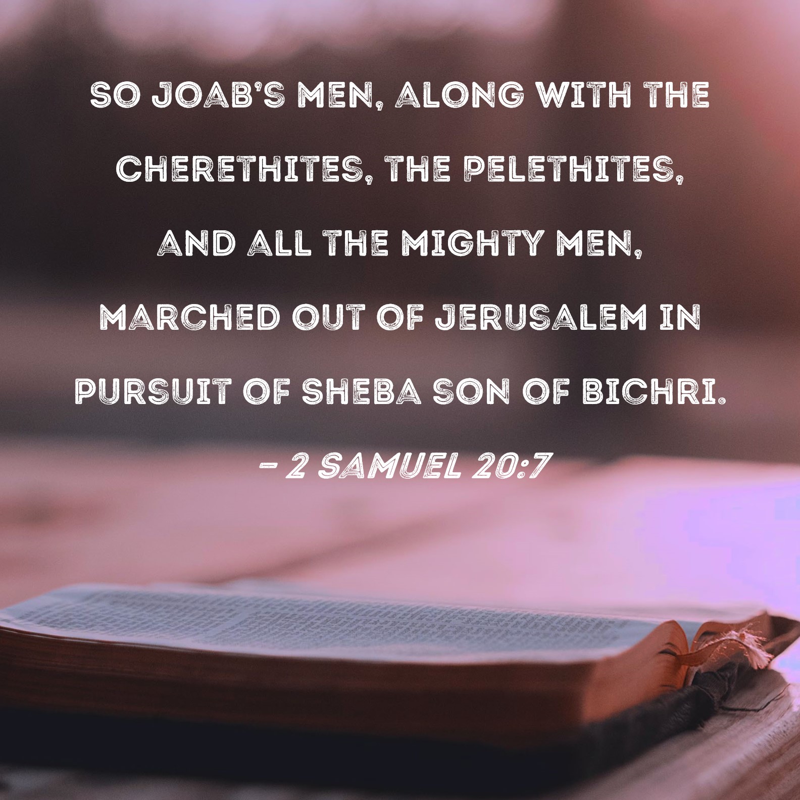 2 Samuel 207 So Joab's men, along with the Cherethites, the Pelethites