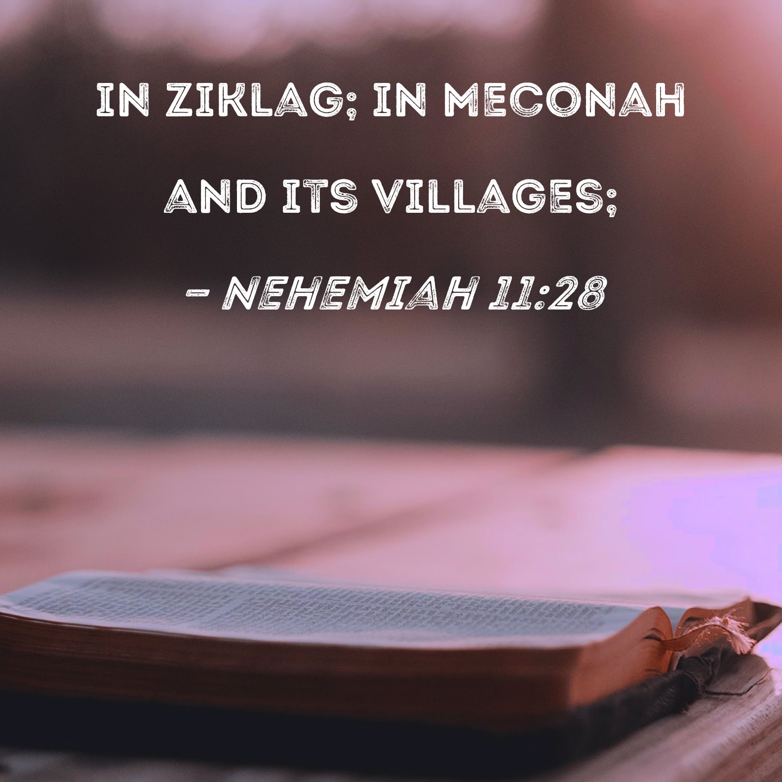 Nehemiah 1128 in Ziklag; in Meconah and its villages;