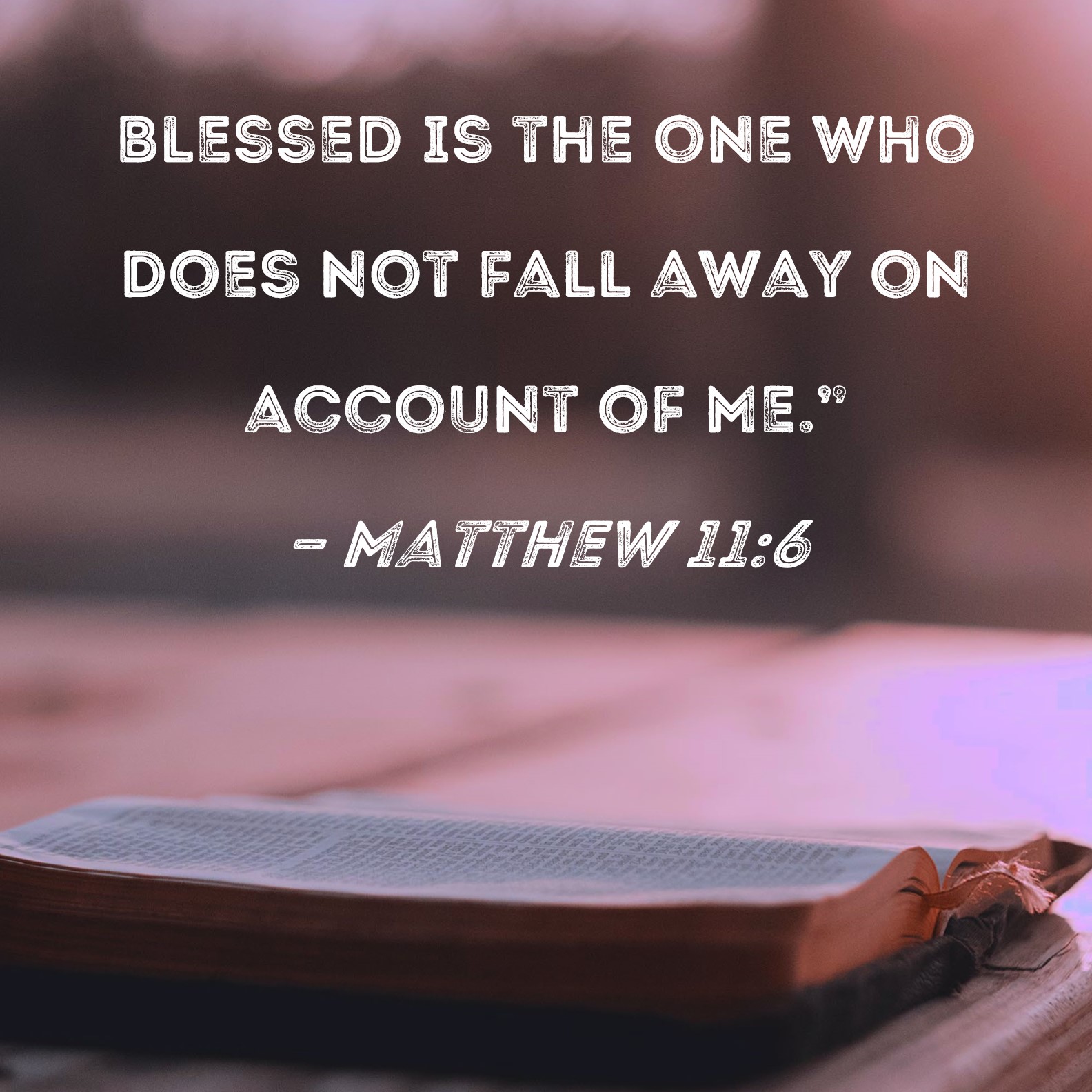 Matthew 116 Blessed is the one who does not fall away on account of Me."