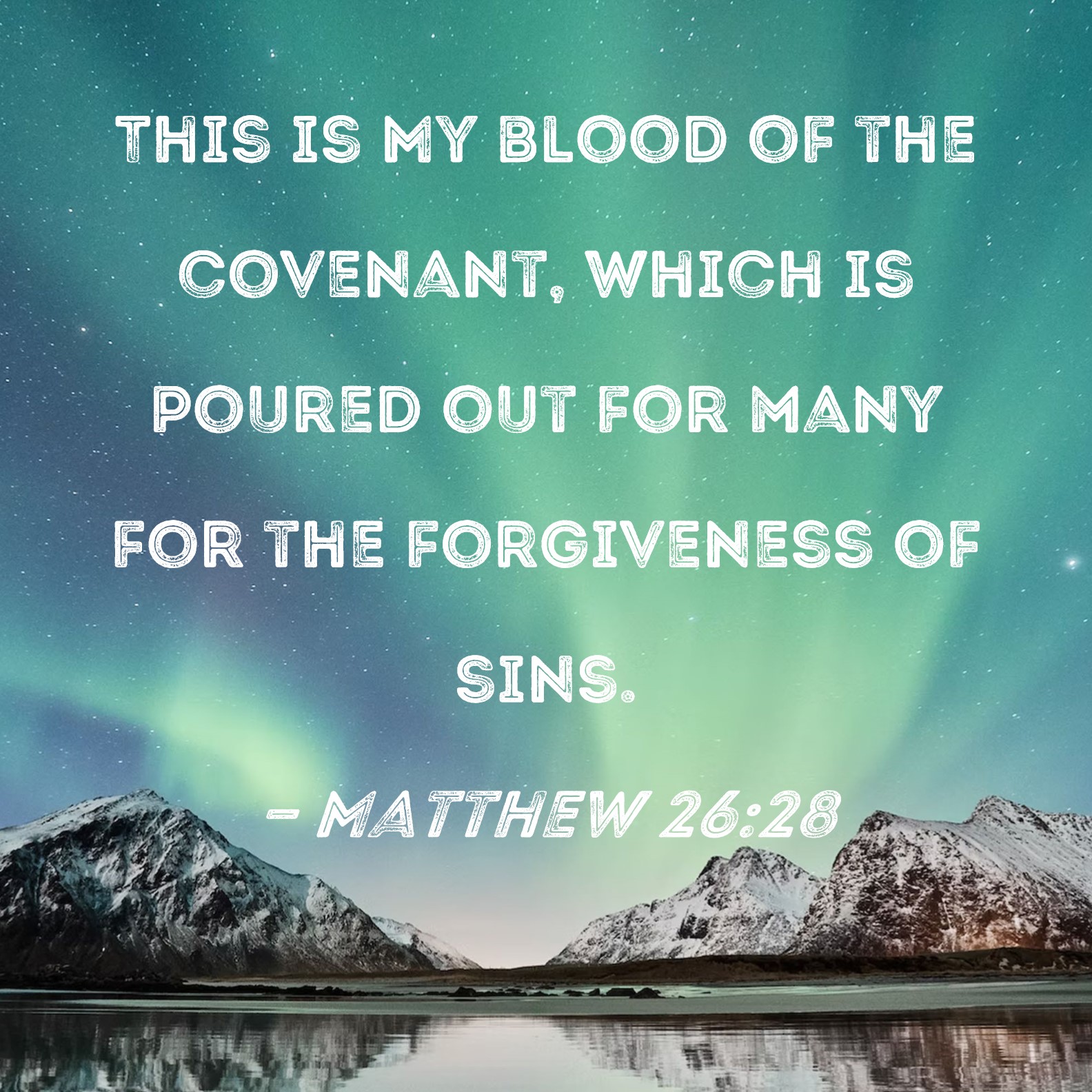 Matthew 2628 This is My blood of the covenant, which is poured out for