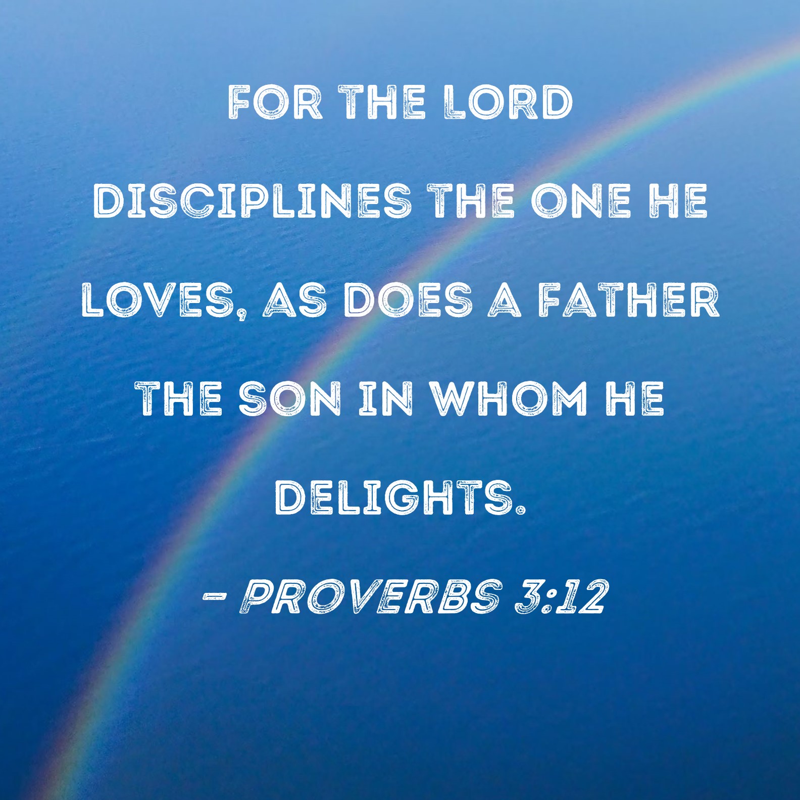 Proverbs 312 for the LORD disciplines the one He loves, as does a