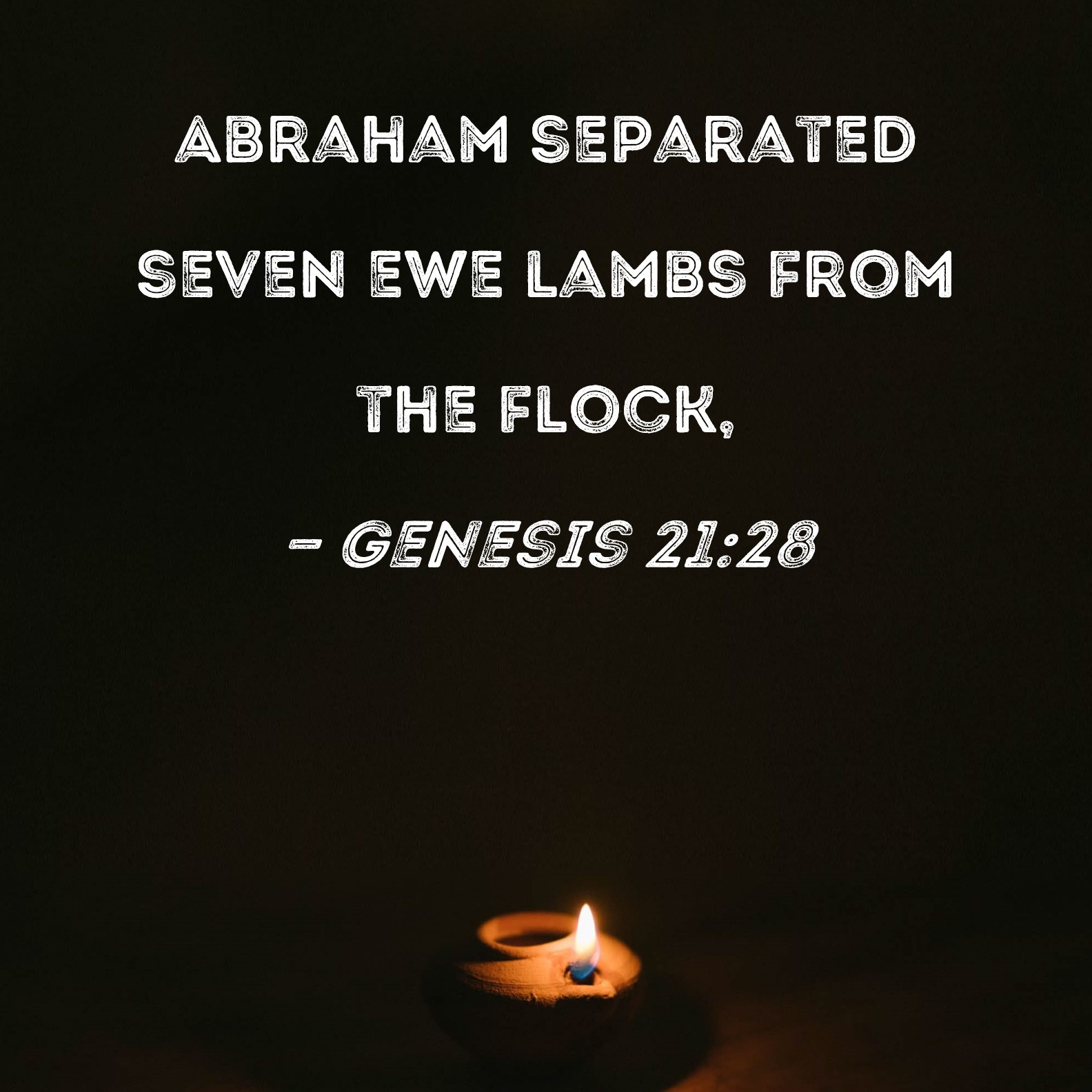Genesis 2128 Abraham separated seven ewe lambs from the flock,