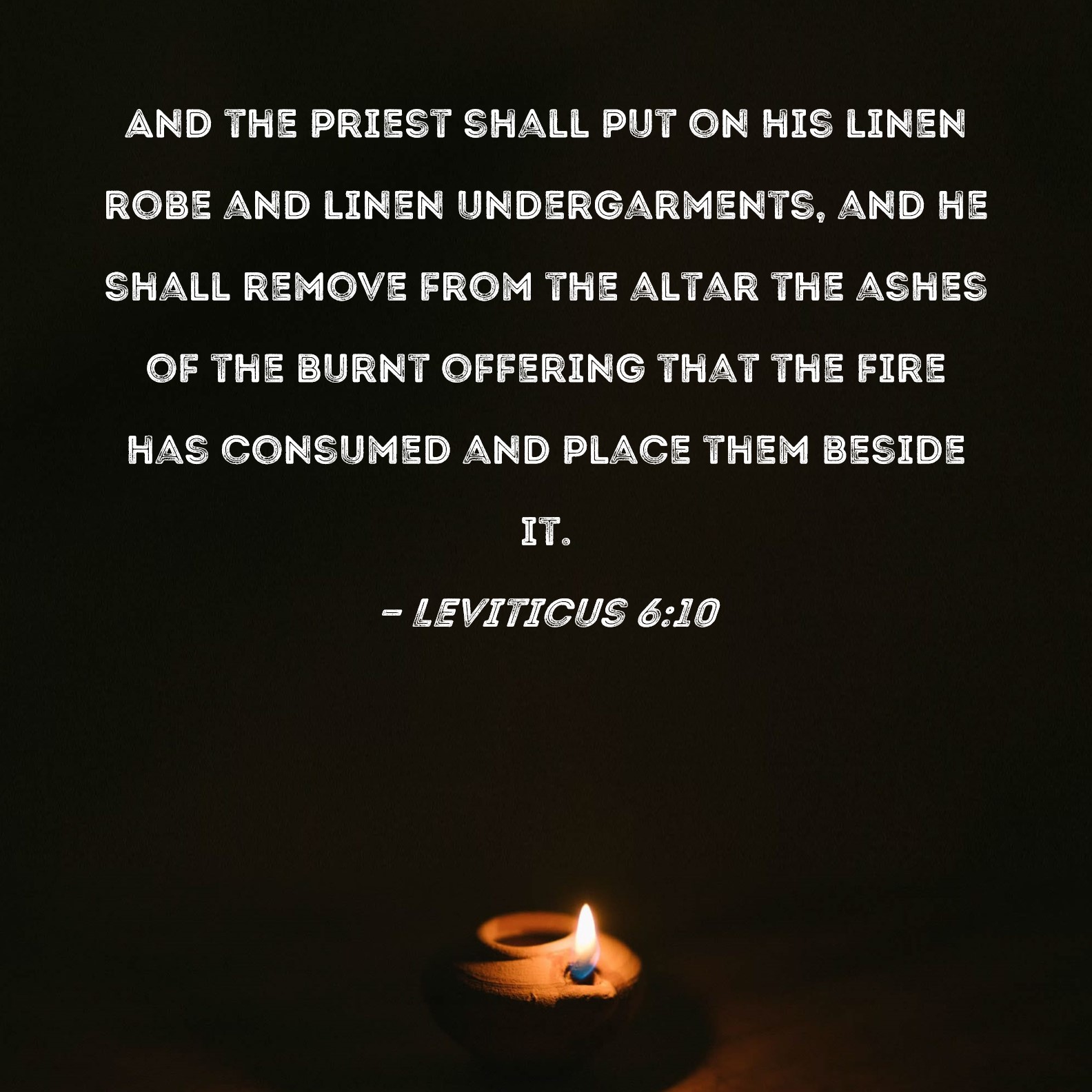 Leviticus 610 And the priest shall put on his linen robe and linen