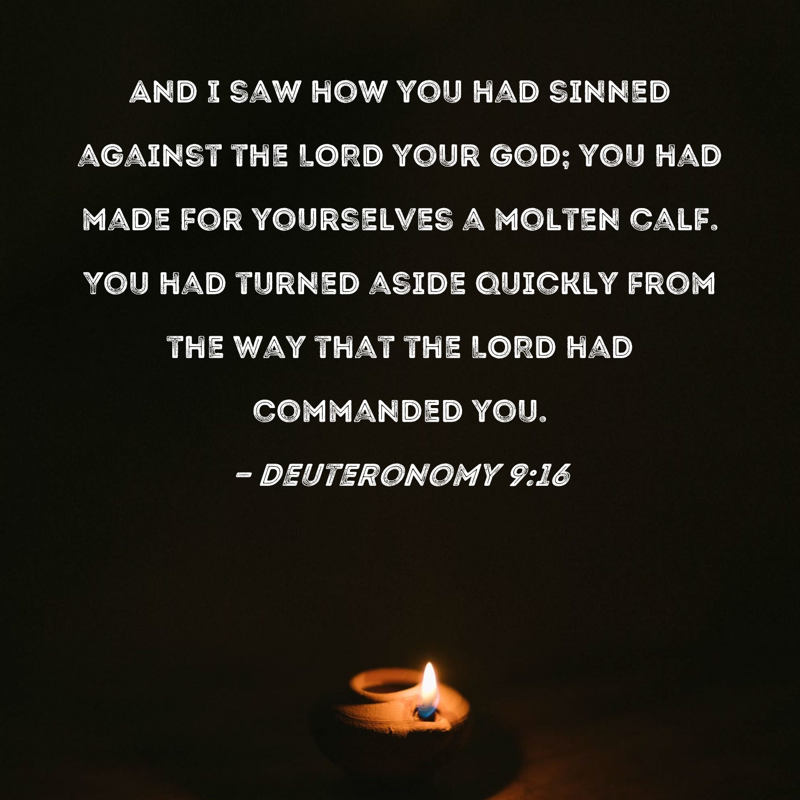Deuteronomy 916 And I saw how you had sinned against the LORD your God
