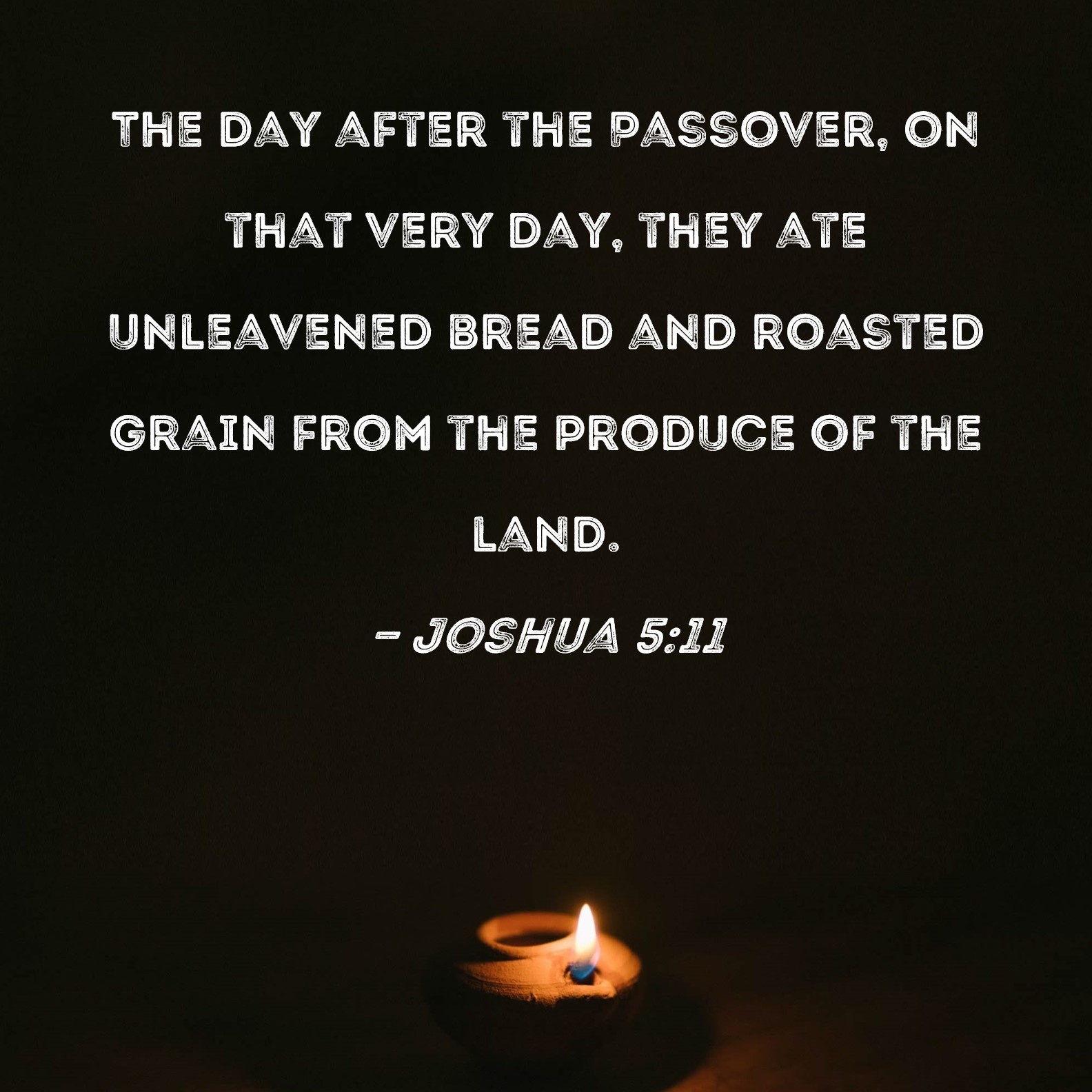 Joshua 511 The day after the Passover, on that very day, they ate
