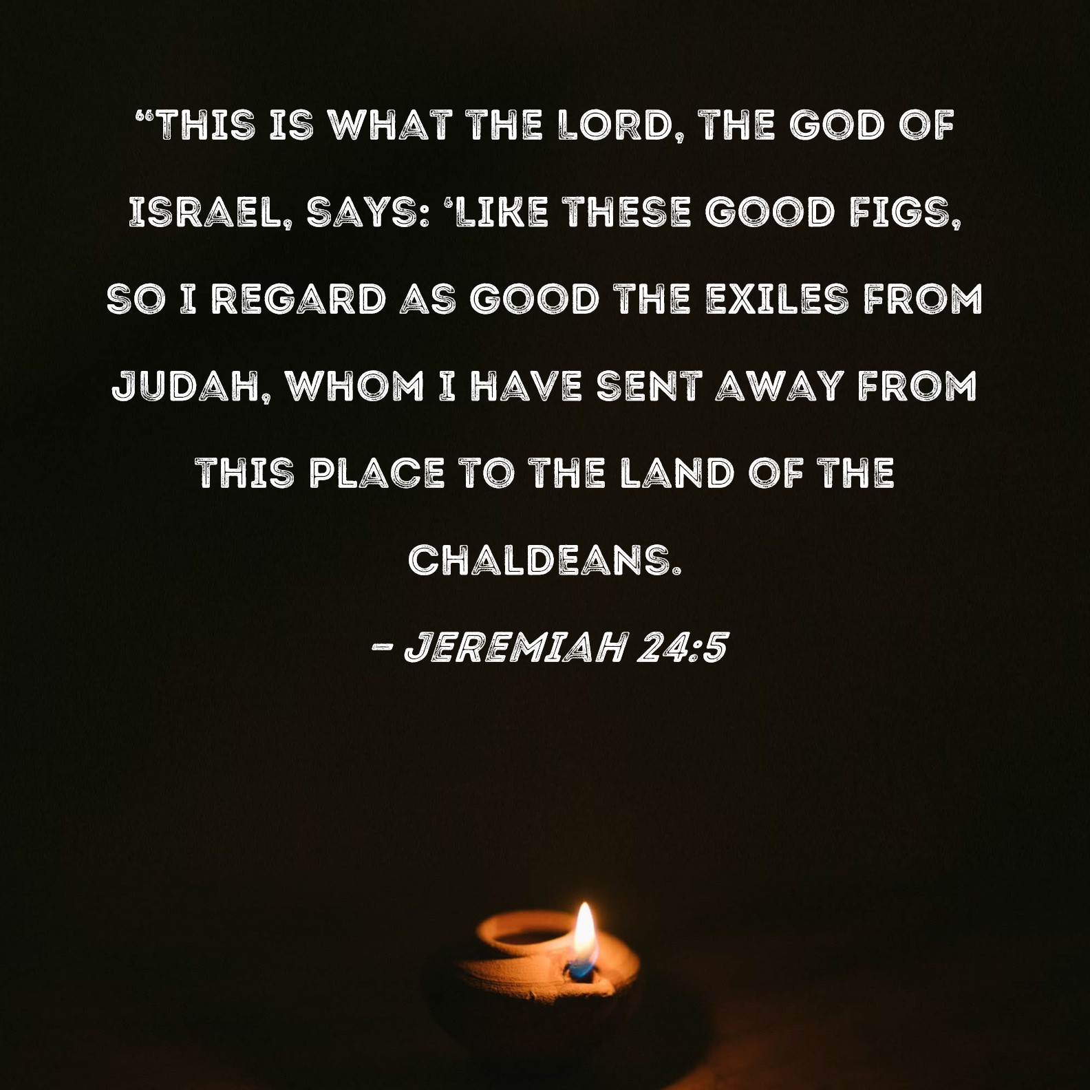 Jeremiah 245 "This is what the LORD, the God of Israel, says 'Like these good figs, so I