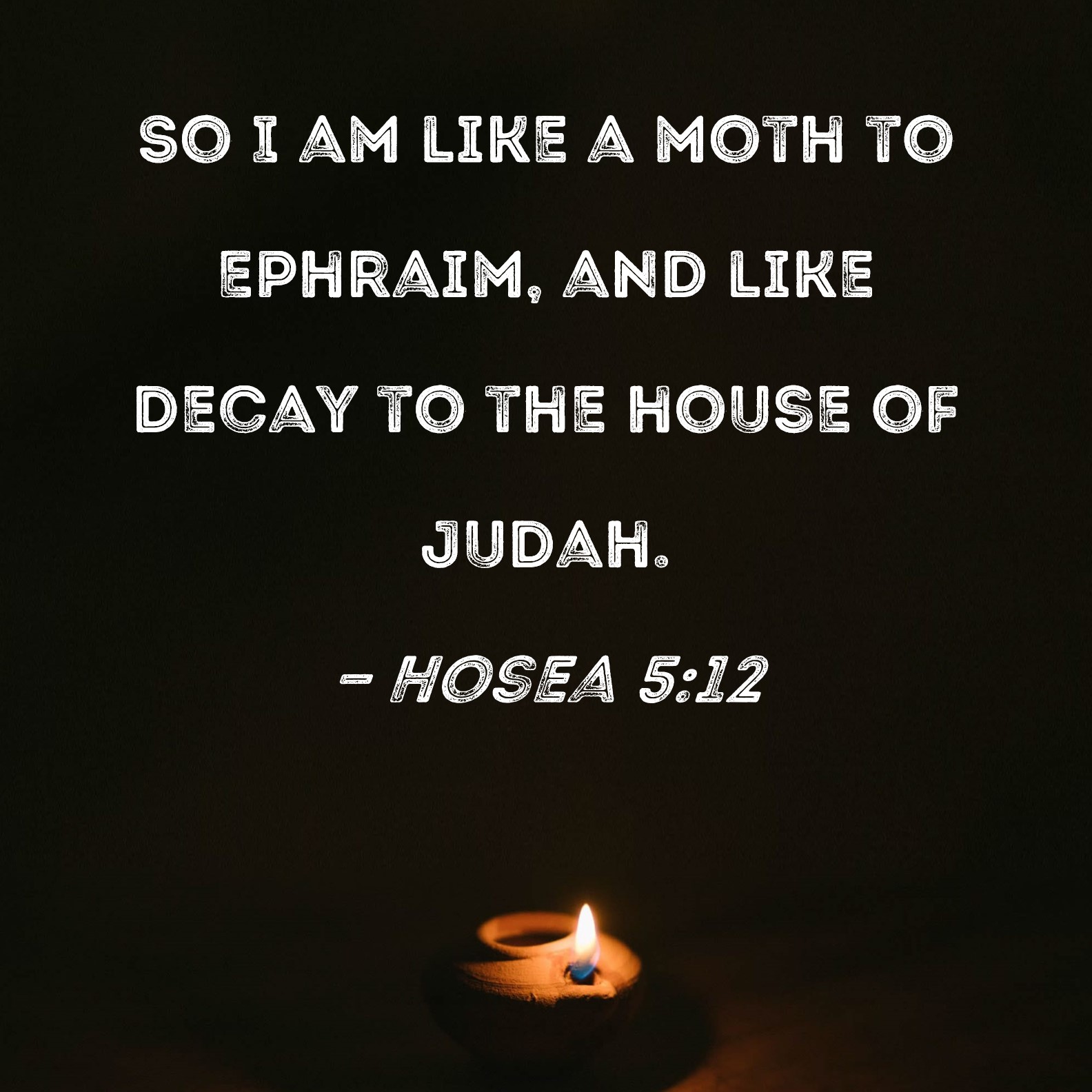 Hosea 512 So I am like a moth to Ephraim, and like decay to the house