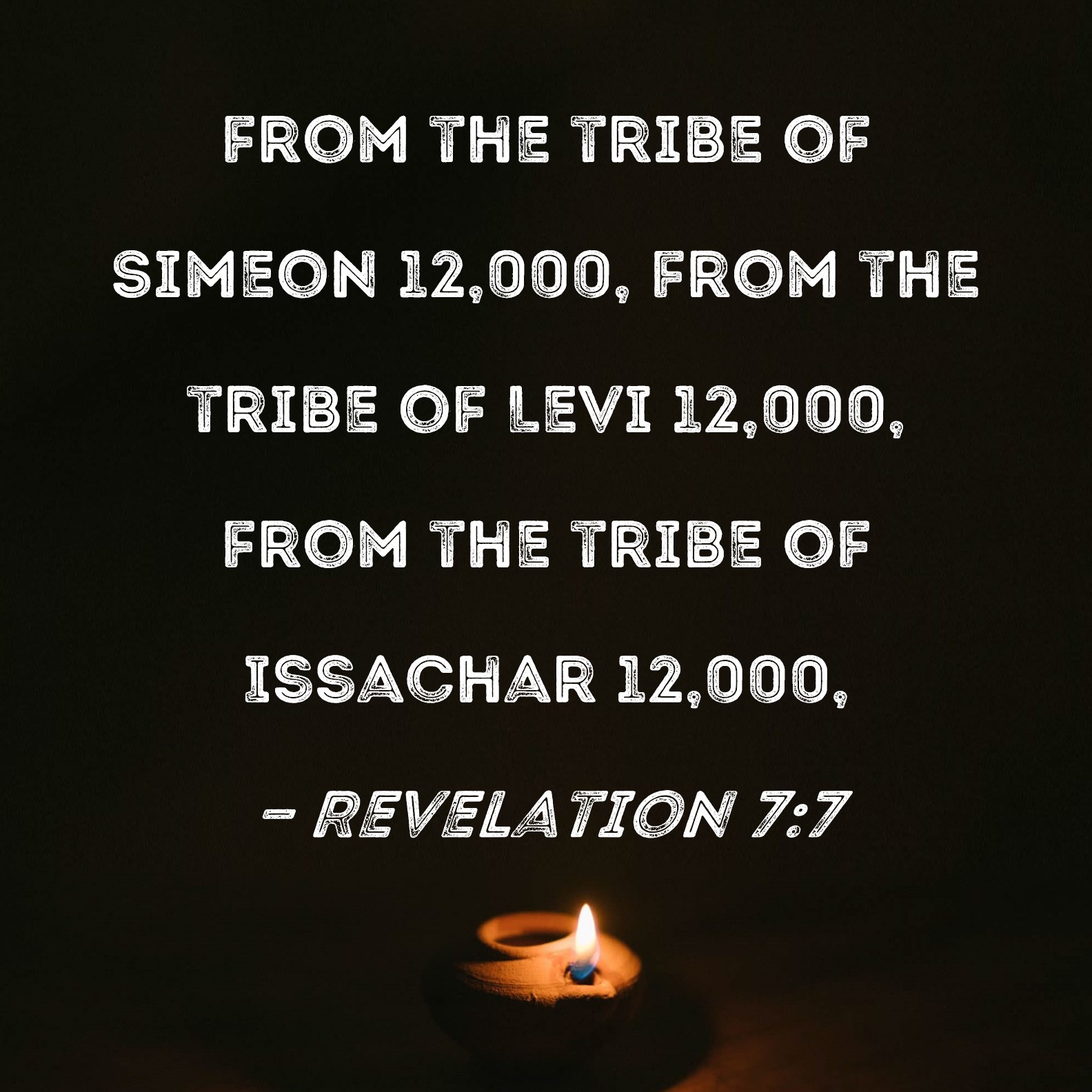 Revelation 77 from the tribe of Simeon 12,000, from the tribe of Levi 12,000, from the tribe of